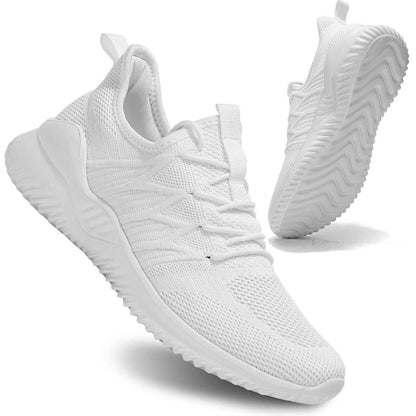 Mens Casual Running Shoes Mesh Sneakers Slip On White Size US 7