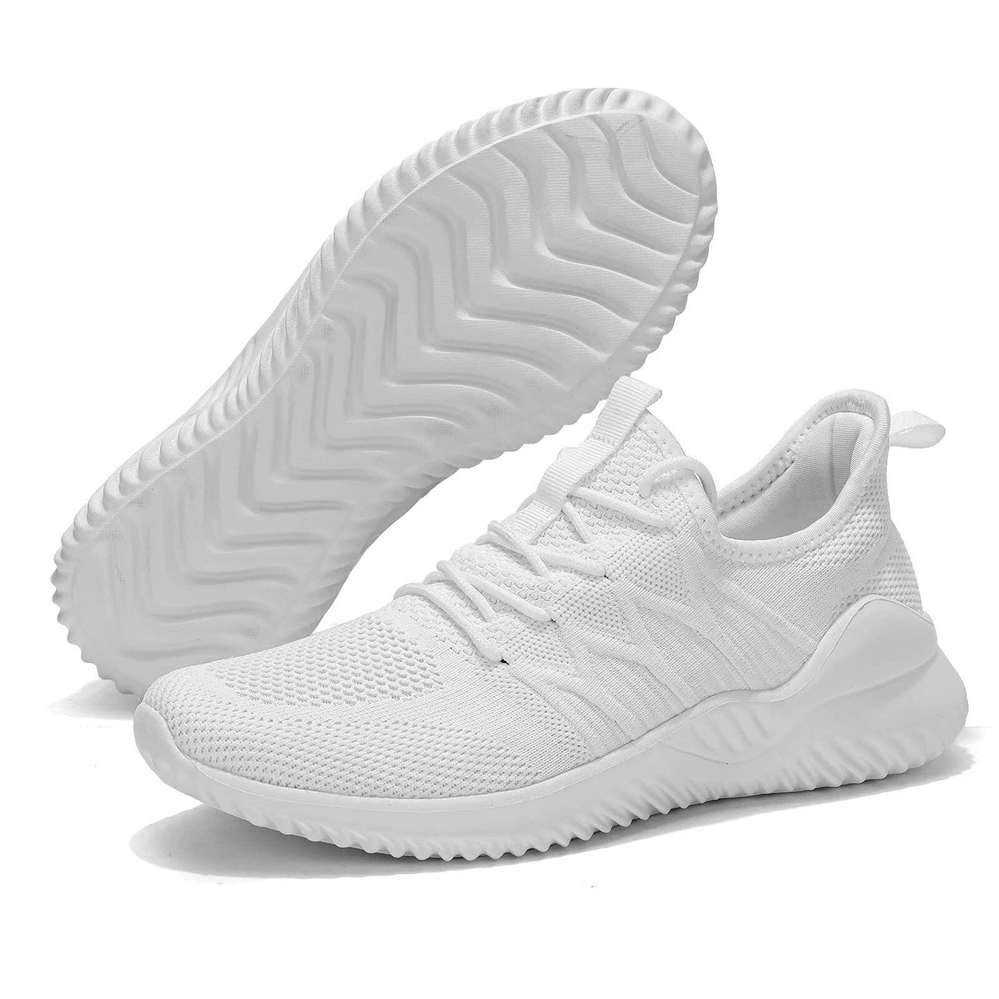 Mens Casual Running Shoes Mesh Sneakers Slip On White Size US 7