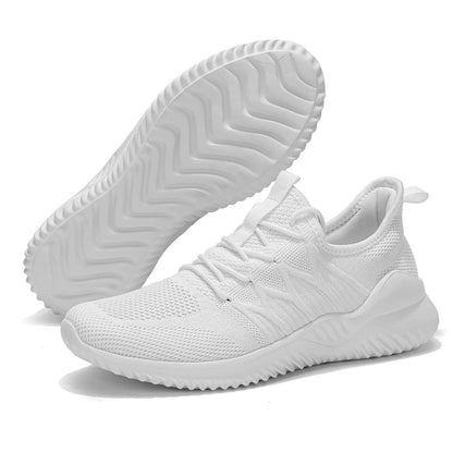 Mens Casual Running Shoes Mesh Sneakers Slip On White Size US 7