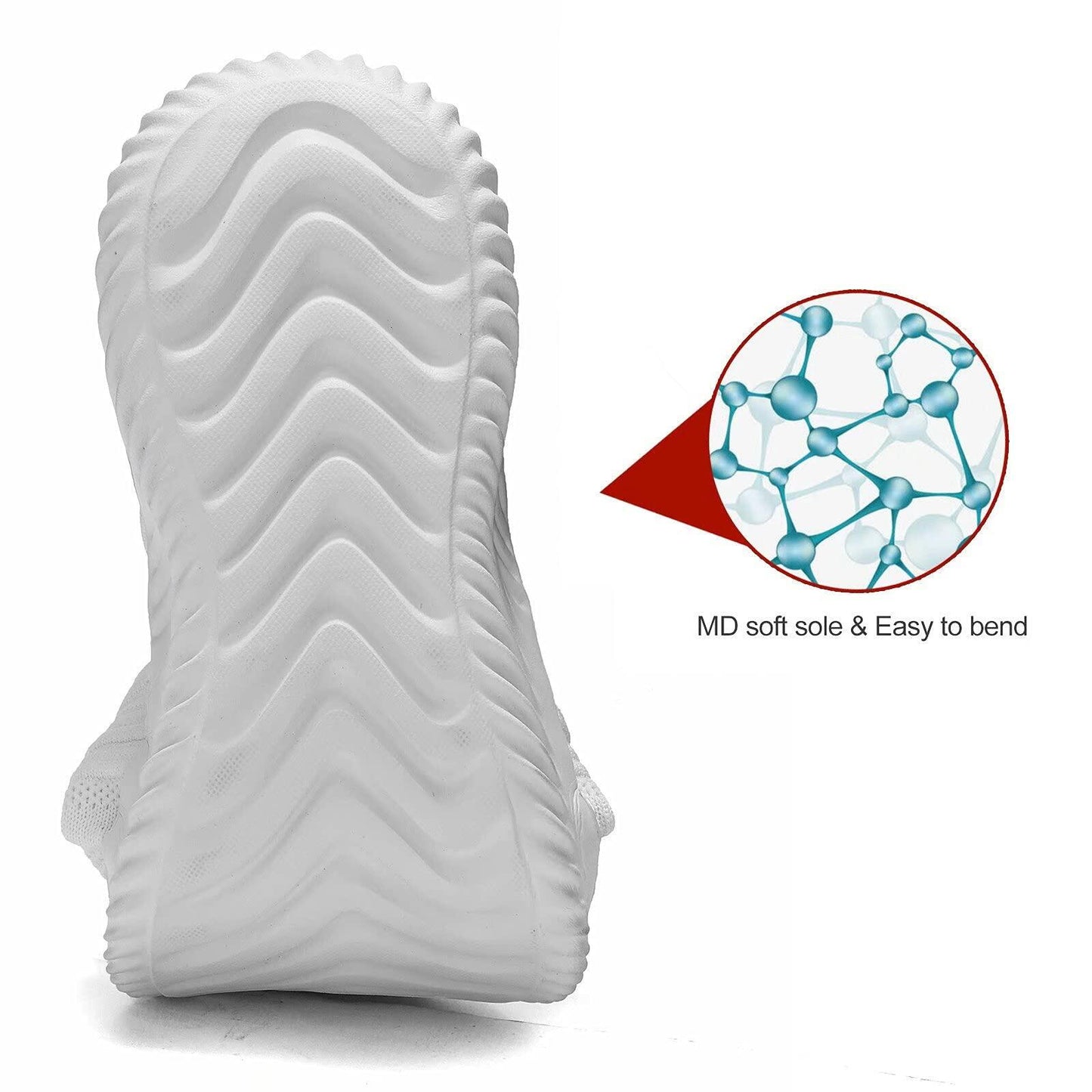 Mens Casual Running Shoes Mesh Sneakers Slip On White Size US 7