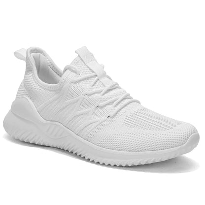 Mens Casual Running Shoes Mesh Sneakers Slip On White Size US 7