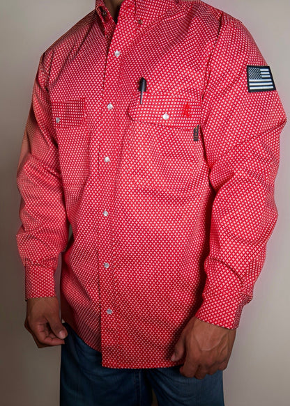 FR Pearl Snap Work shirt - Alpha Red