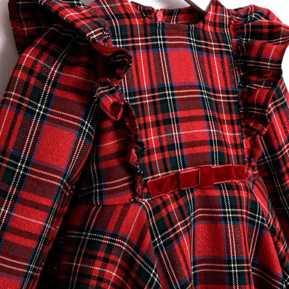 Red Plaid Sparkle Dress