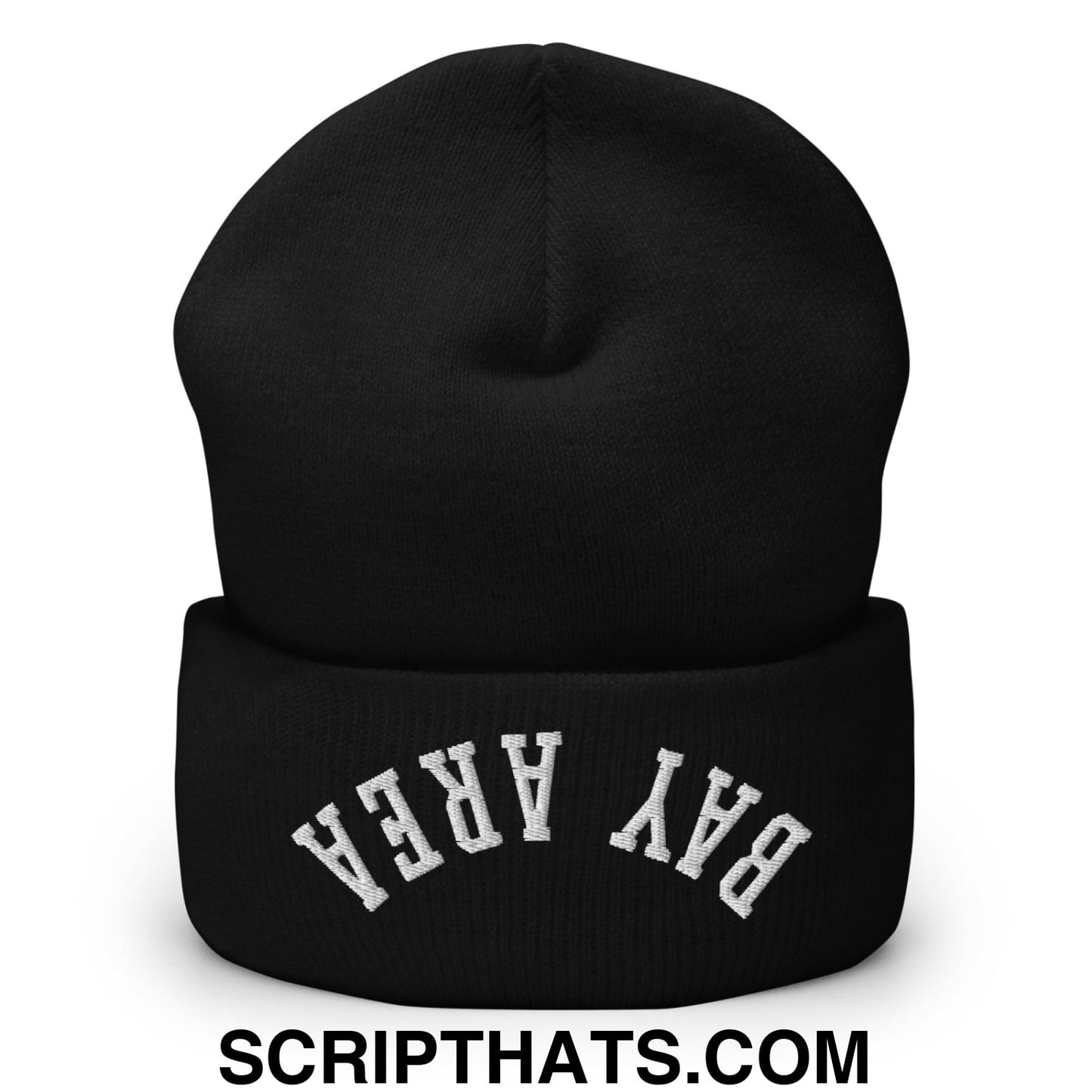 Upside Down Bay Area Embroidered Cuffed Knit Beanie