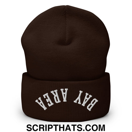Upside Down Bay Area Embroidered Cuffed Knit Beanie