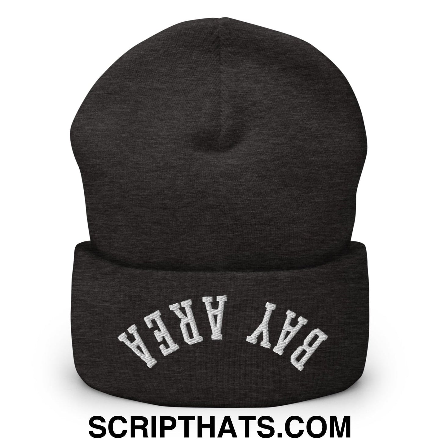 Upside Down Bay Area Embroidered Cuffed Knit Beanie