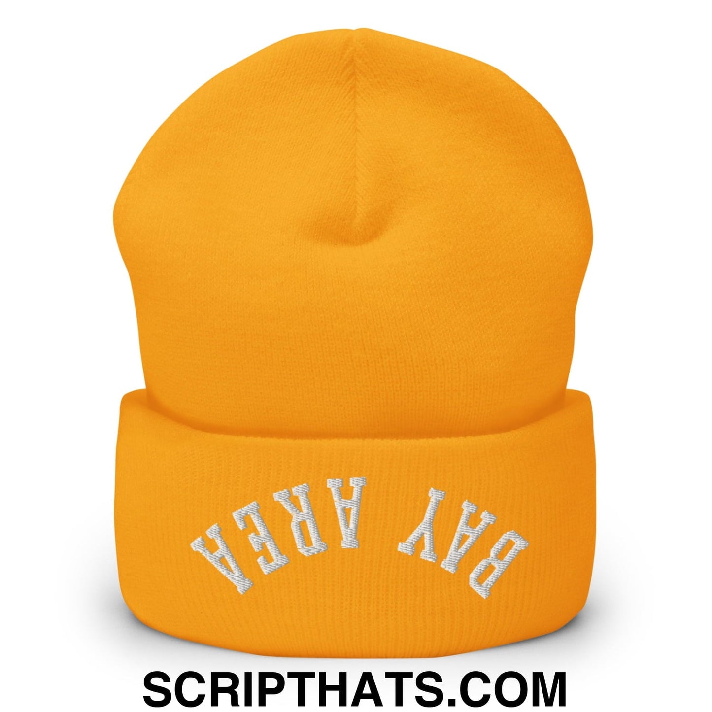 Upside Down Bay Area Embroidered Cuffed Knit Beanie