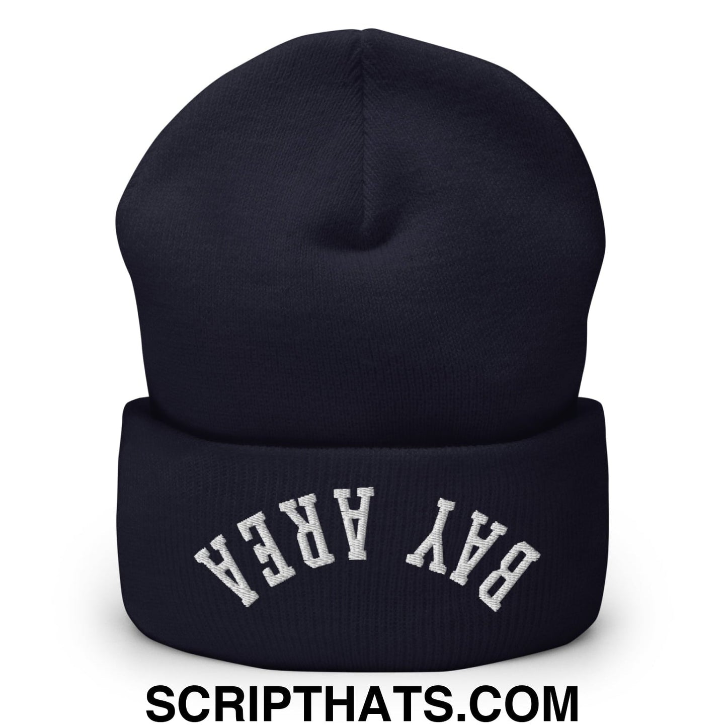 Upside Down Bay Area Embroidered Cuffed Knit Beanie