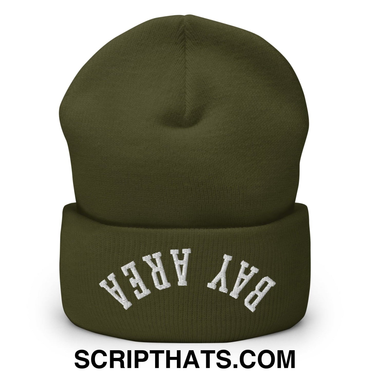 Upside Down Bay Area Embroidered Cuffed Knit Beanie