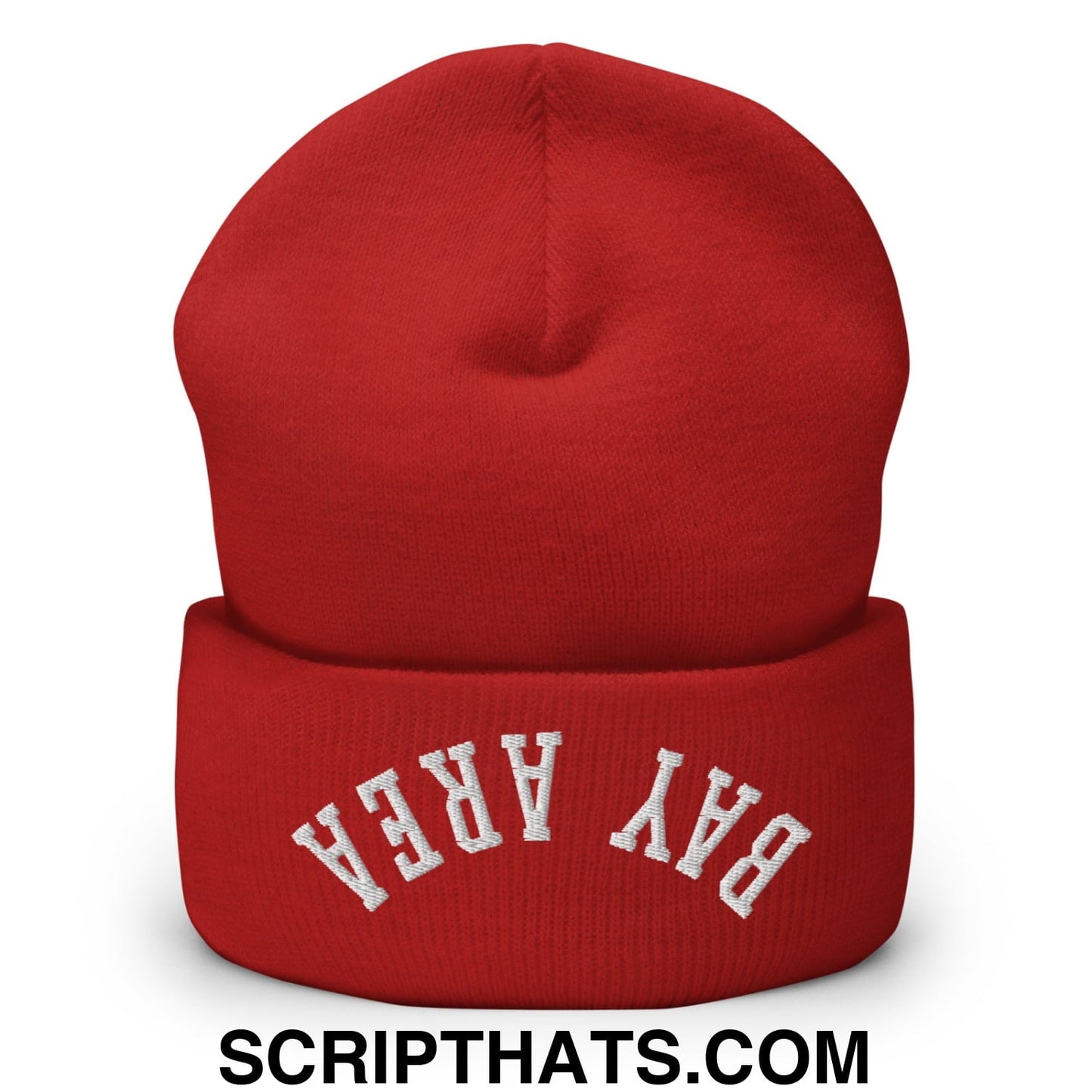 Upside Down Bay Area Embroidered Cuffed Knit Beanie