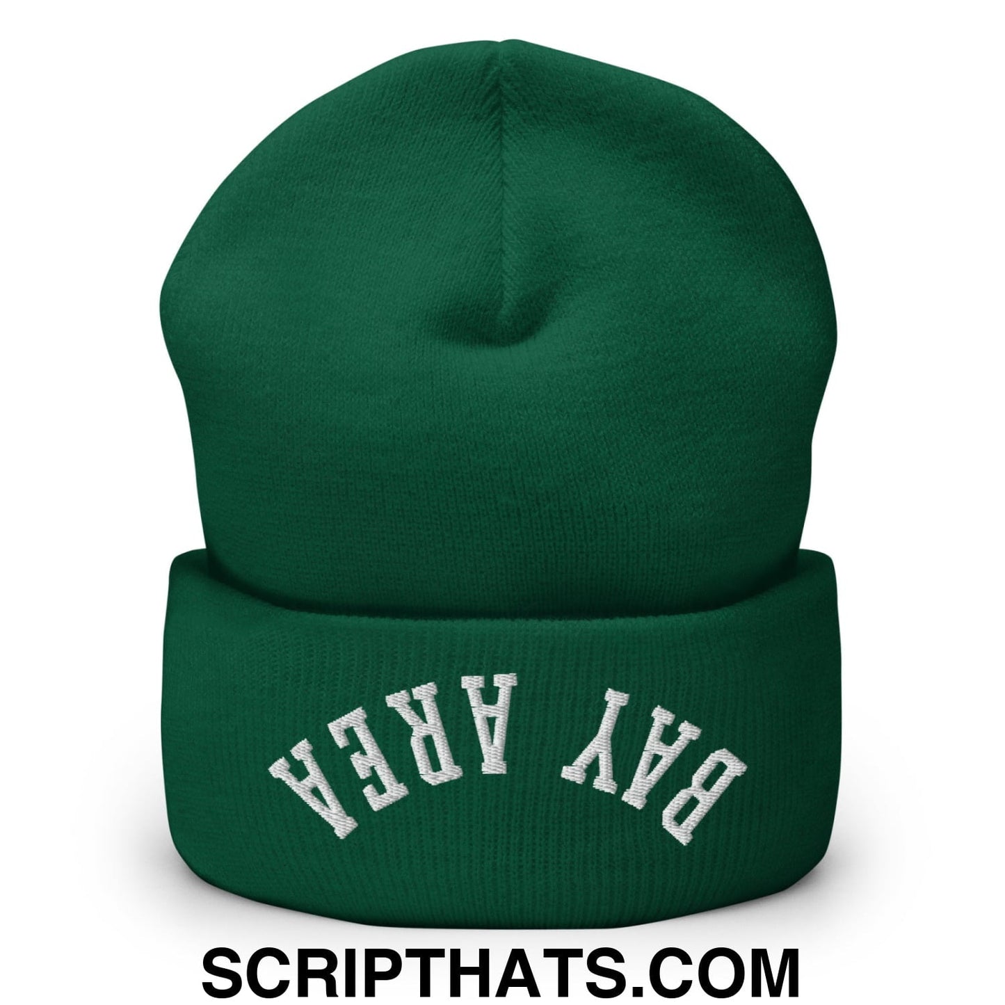Upside Down Bay Area Embroidered Cuffed Knit Beanie