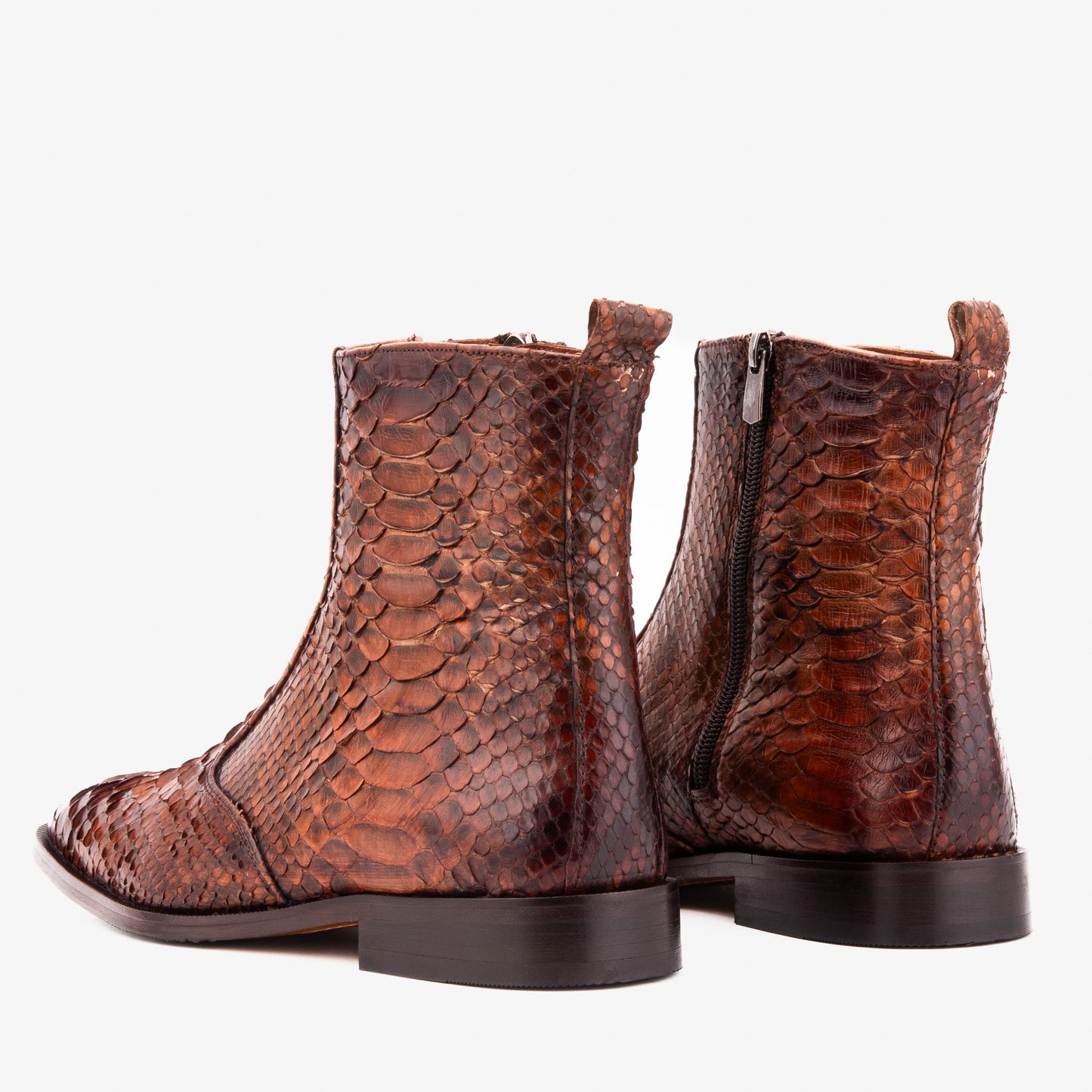 The Boss Tan Pythn Snk Zip-Up Leather Men Boot Limited Edition