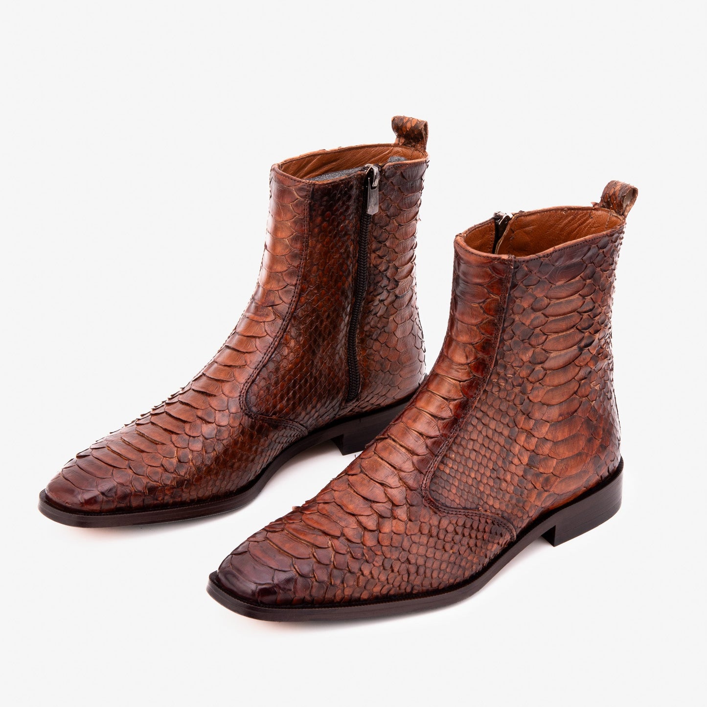 The Boss Tan Pythn Snk Zip-Up Leather Men Boot Limited Edition