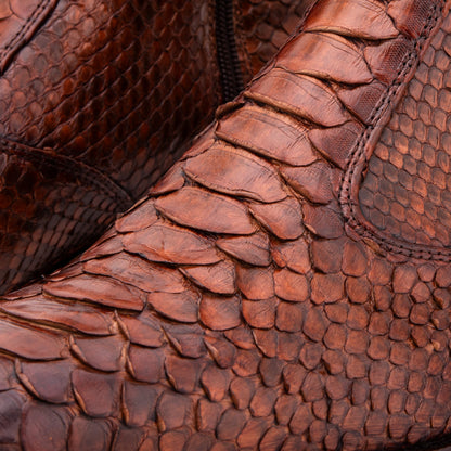 The Boss Tan Pythn Snk Zip-Up Leather Men Boot Limited Edition