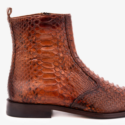 The Boss Tan Pythn Snk Zip-Up Leather Men Boot Limited Edition